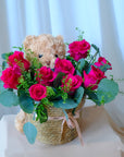 Bella - Hot Pink Roses in Teddy Bear Holder