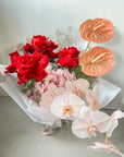 Premium Modern Bouquet with Phalaenopsis Orchids, Kenya Roses and Hydrangea