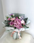 Enchanted Bouquet/Vase - Pink hydrangea with lilacs and pastel pinks