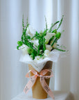 Lara - Calla Lilies & White Tulips Bouquet in a Paper Cone Holder