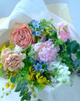 Mother's Day 24 | Amber - Peony/Ranunculus Peach, Pink and Yellow Bouquet
