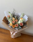 Apricot Daydream - Champagne and Cappuccino Rose Bouquet