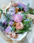 Mother's Day 24 | Violet - Peony/Ranunculus Lilac, Peach, Orange Bouquet