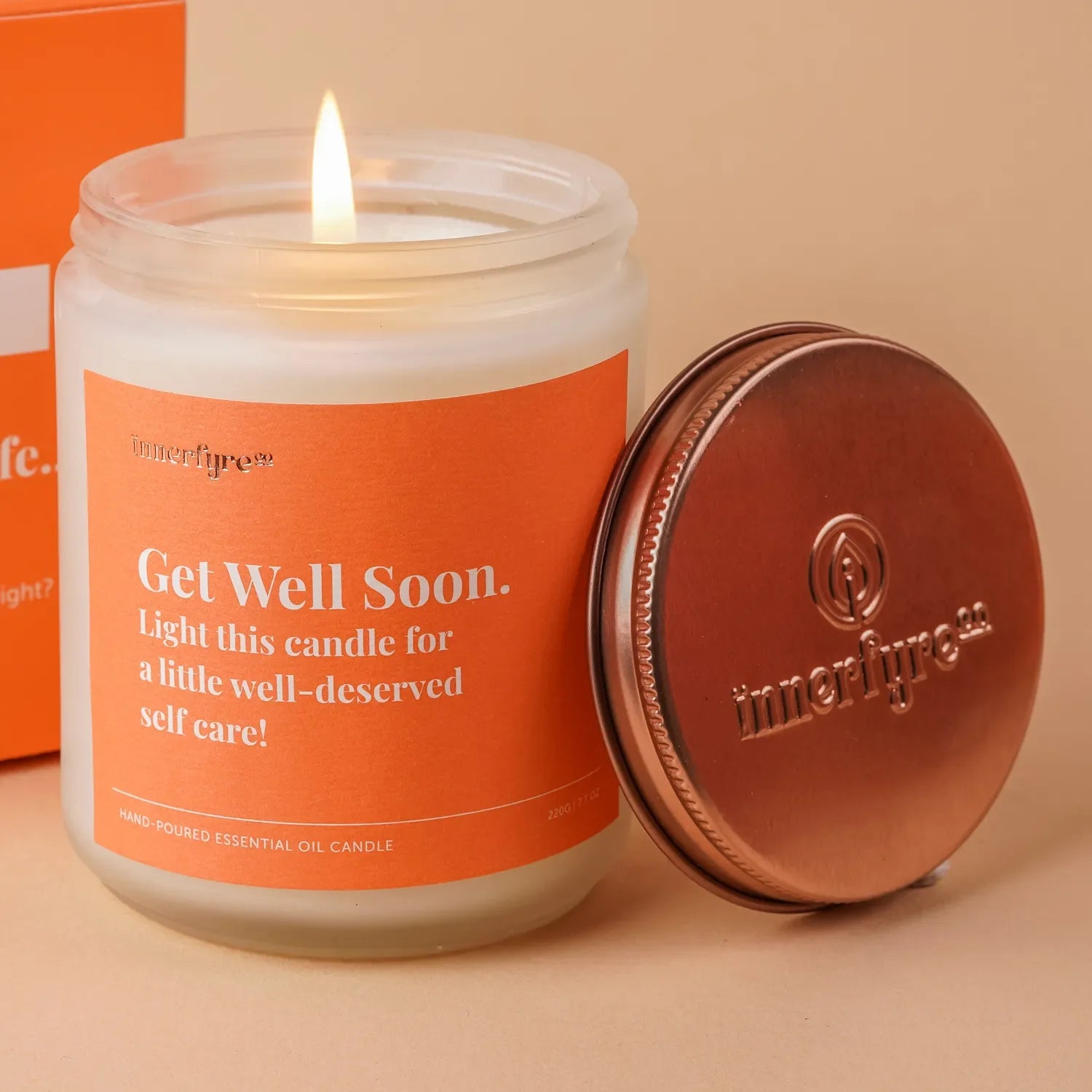 Add-Ons: Innerfyre - Get Well Soon Message In a Candle (Lavender)