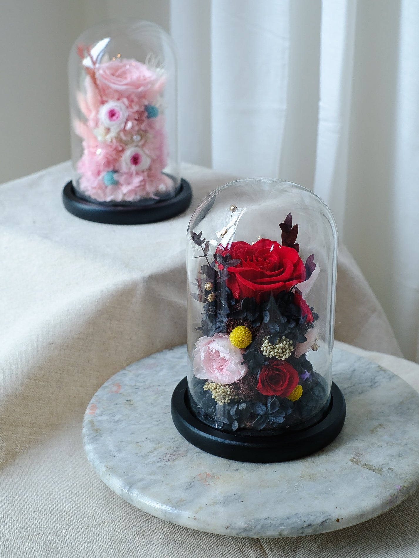 Preserved Flower Dome (Pink &amp; Red)