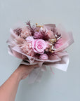 (2 days in advance) Amelie – Berry Pink Petite Preserved Flower Bouquet