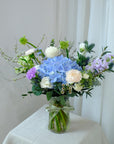 Serene in a Vase - Blue, Lilacs and White