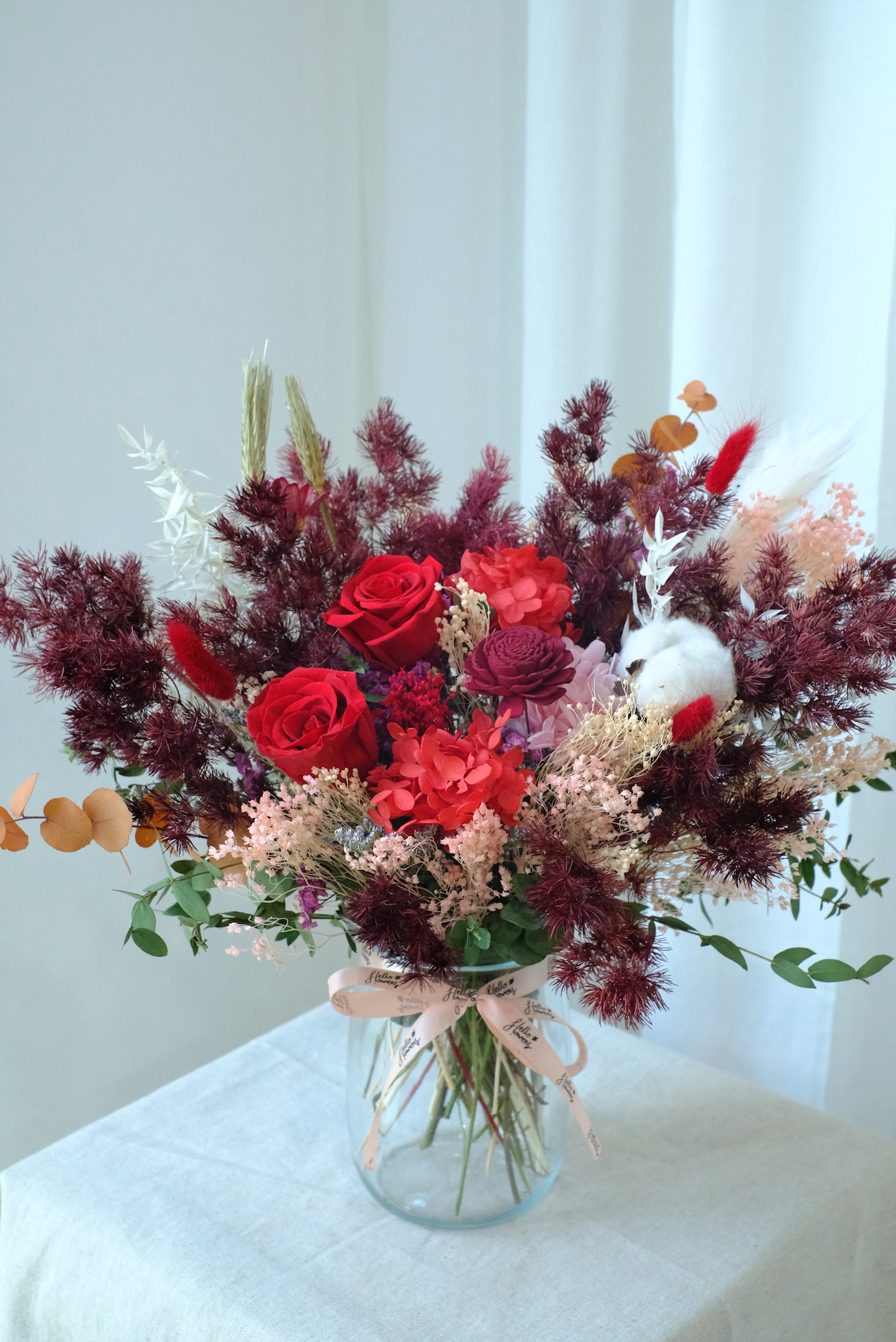 Agatha - Red Dried &amp; Preserved Flower in a Jar