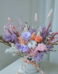 Primrose - Purple Dried and Preserved Flowers in a Silver box