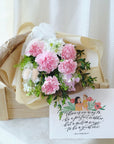 Mother's Day 24 | Hello Flowers! X Kristen Kiong Bundle - Carnation Bouquet with Great Mom Poster