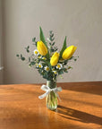 Thea in a Jar/ Vase - Tulips and Tanacetum Daisy