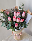 Roxanne - 6/9/12 Stalks Rose Bouquet (5 Colours to choose from)