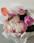Premium Modern Bouquet with Phalaenopsis Orchids, Kenya Roses and Hydrangea