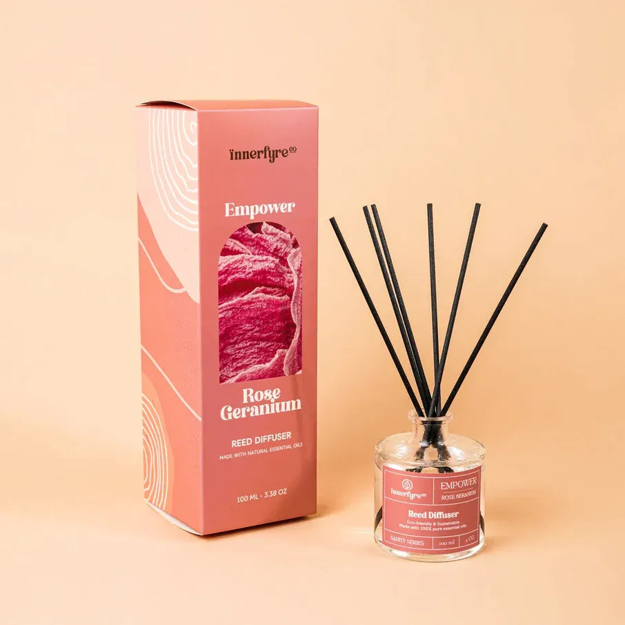 Add-Ons: Innerfyre - Empower - Rose Geranium Reed Diffuser (100ml)