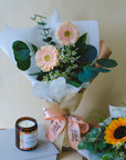 Germini, Tanacetum & Eucalyptus Bouquet