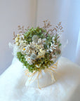 Olivia - White and Green Preserved and Dried Flowers Bouquet