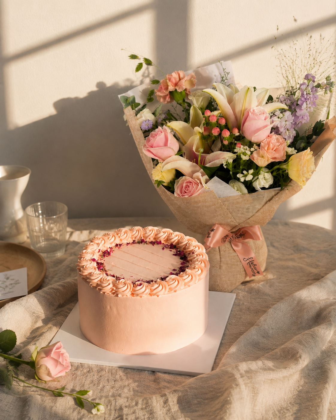Edith Patisserie x Hello Flowers! Daily Bouquet Bundle