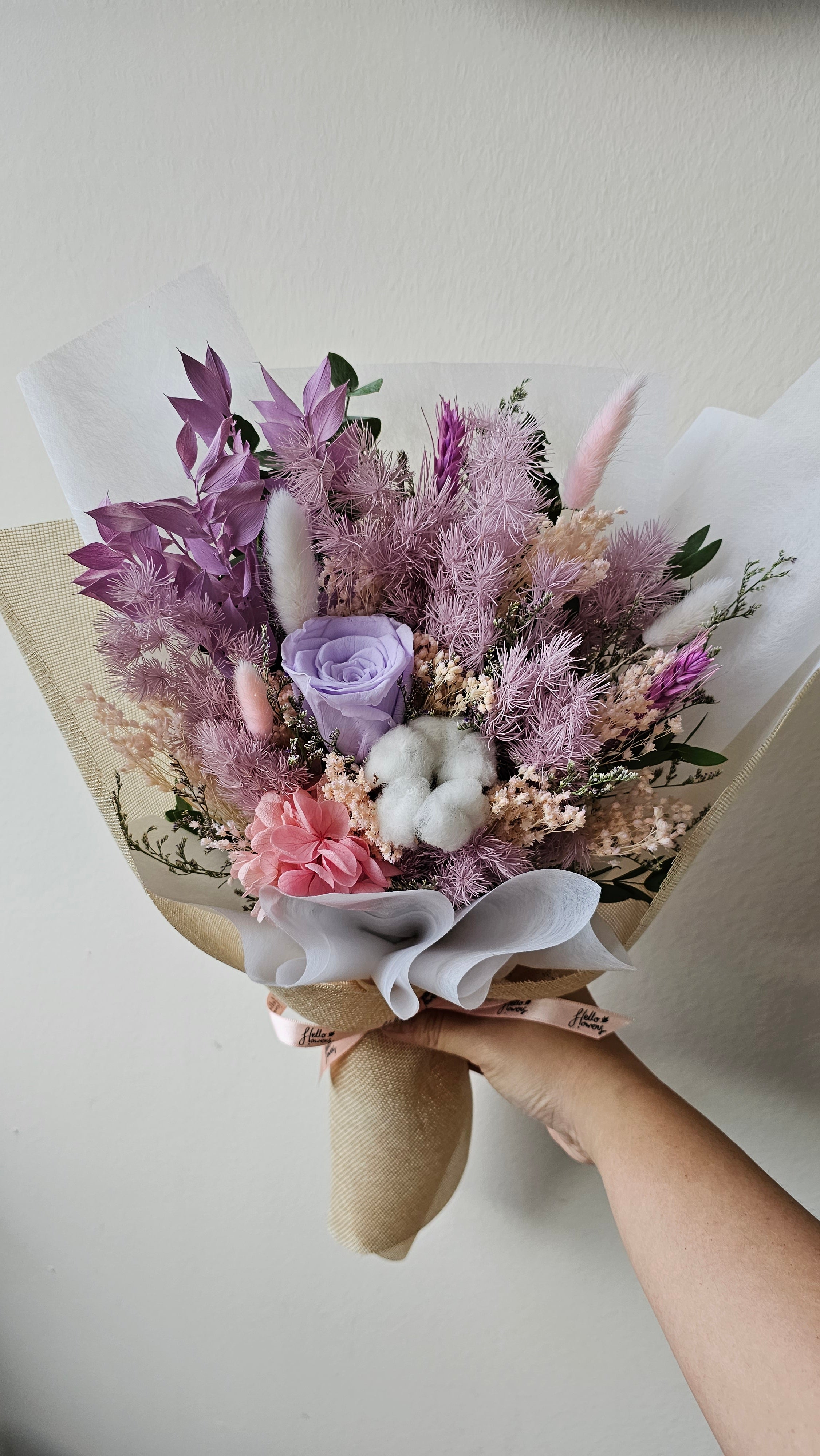 Poppy Bouquet - Purple Dried &amp; Preserved Flower