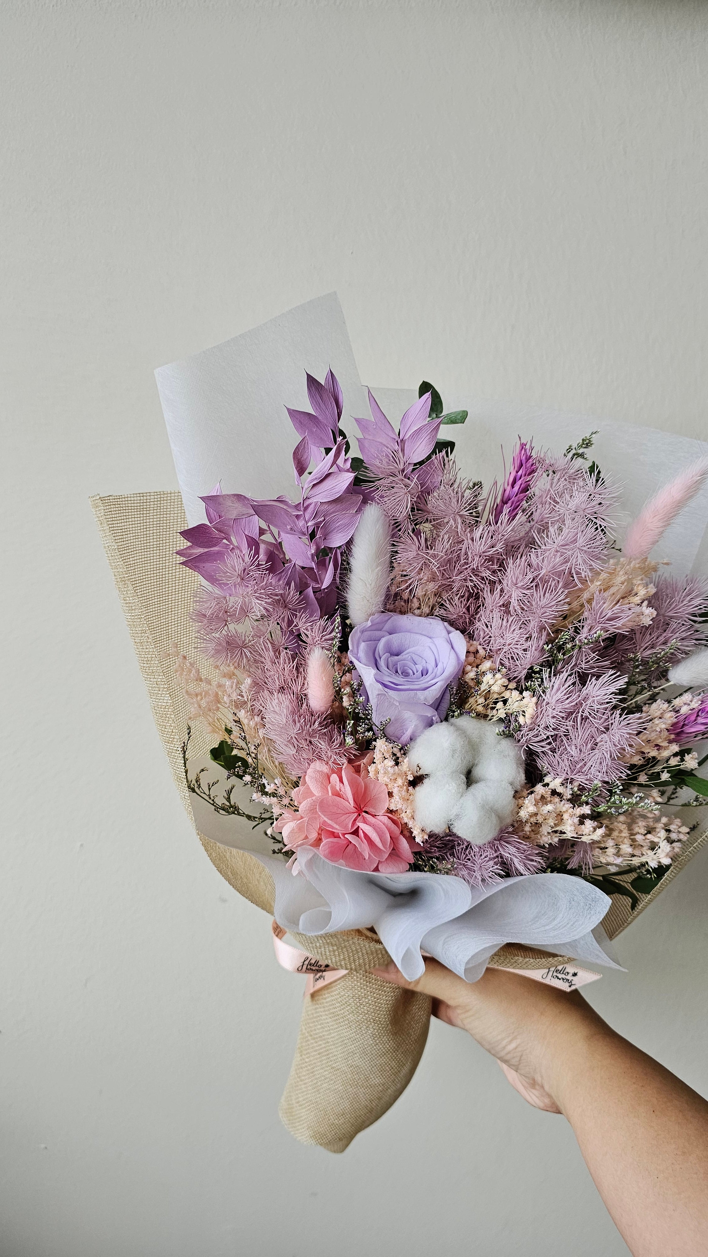 Poppy Bouquet - Purple Dried &amp; Preserved Flower