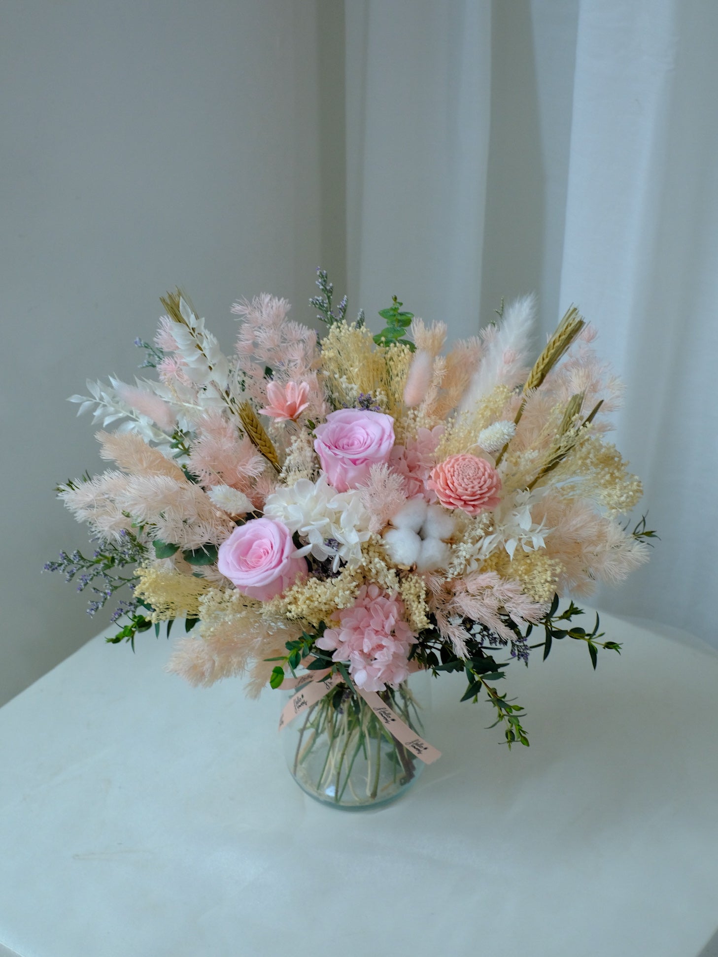 Willow - Pink Dried &amp; Preserved Flower in a Jar