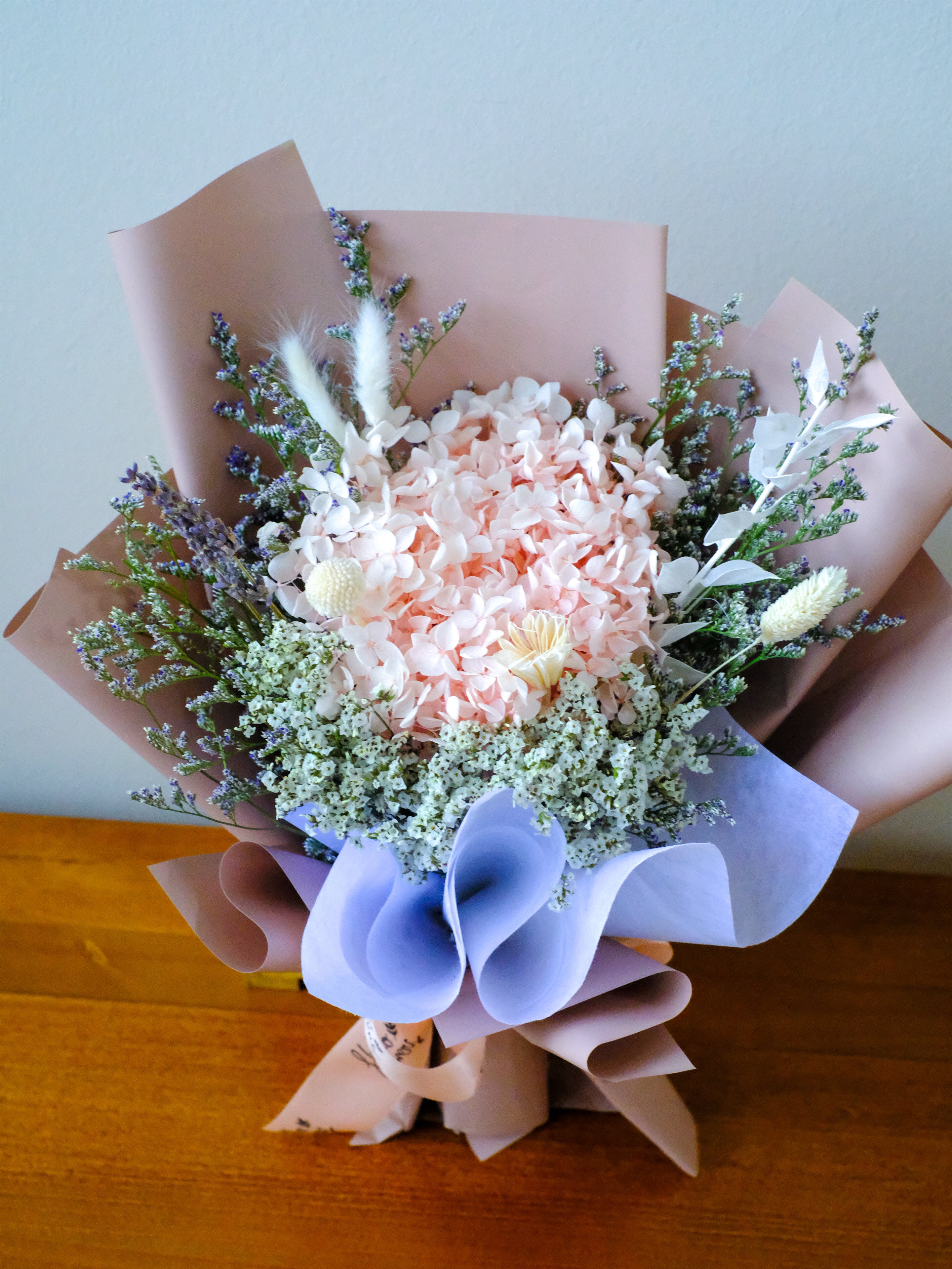 Forever Bloom: Preserved Pink Hydrangea Velentine Bouquet