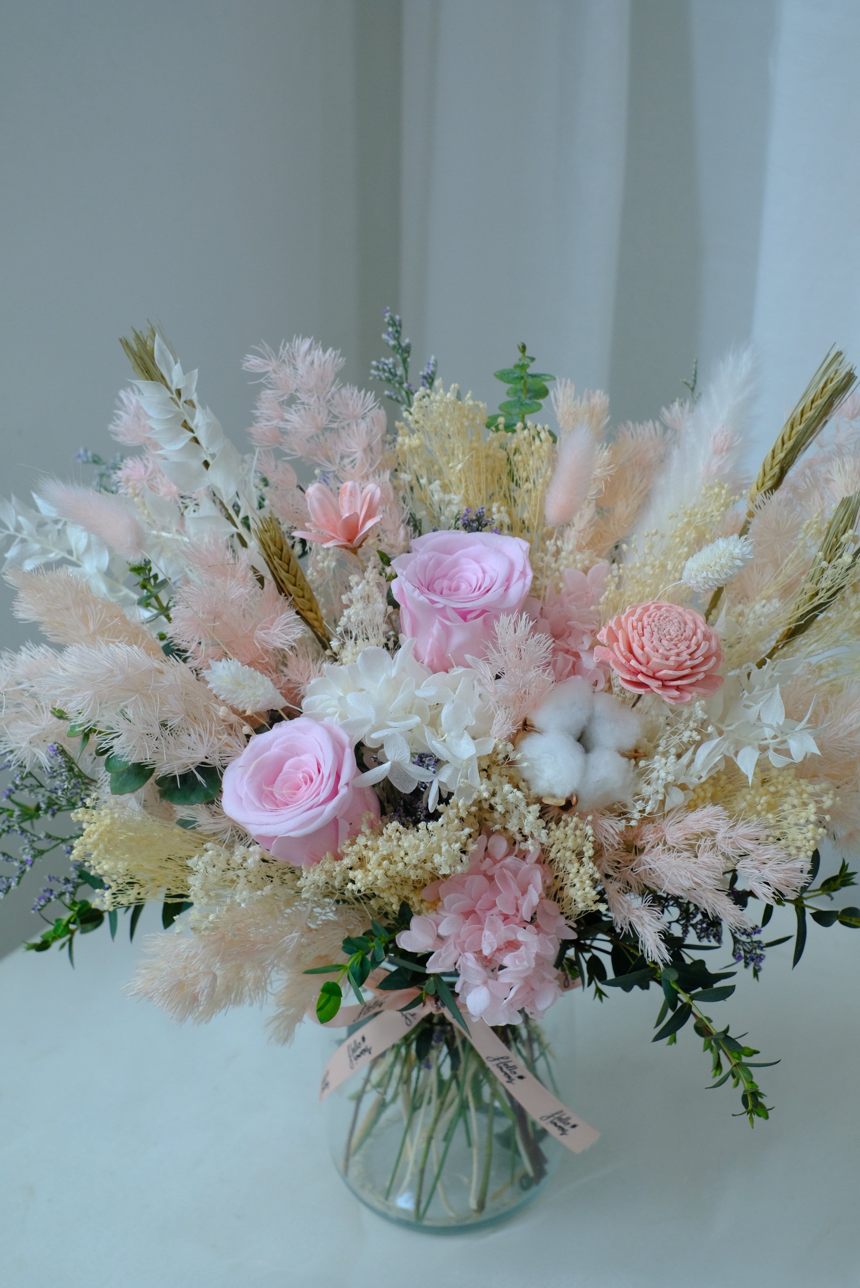 Willow - Pink Dried &amp; Preserved Flower in a Jar