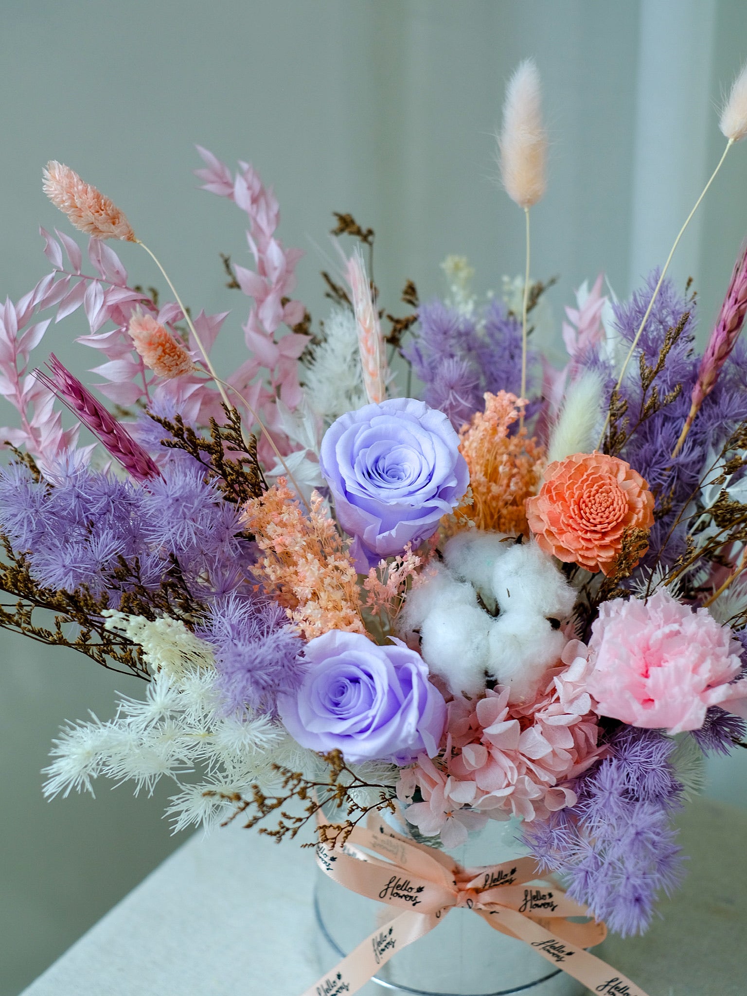 Primrose - Purple Dried and Preserved Flowers in a Silver box – Hello ...