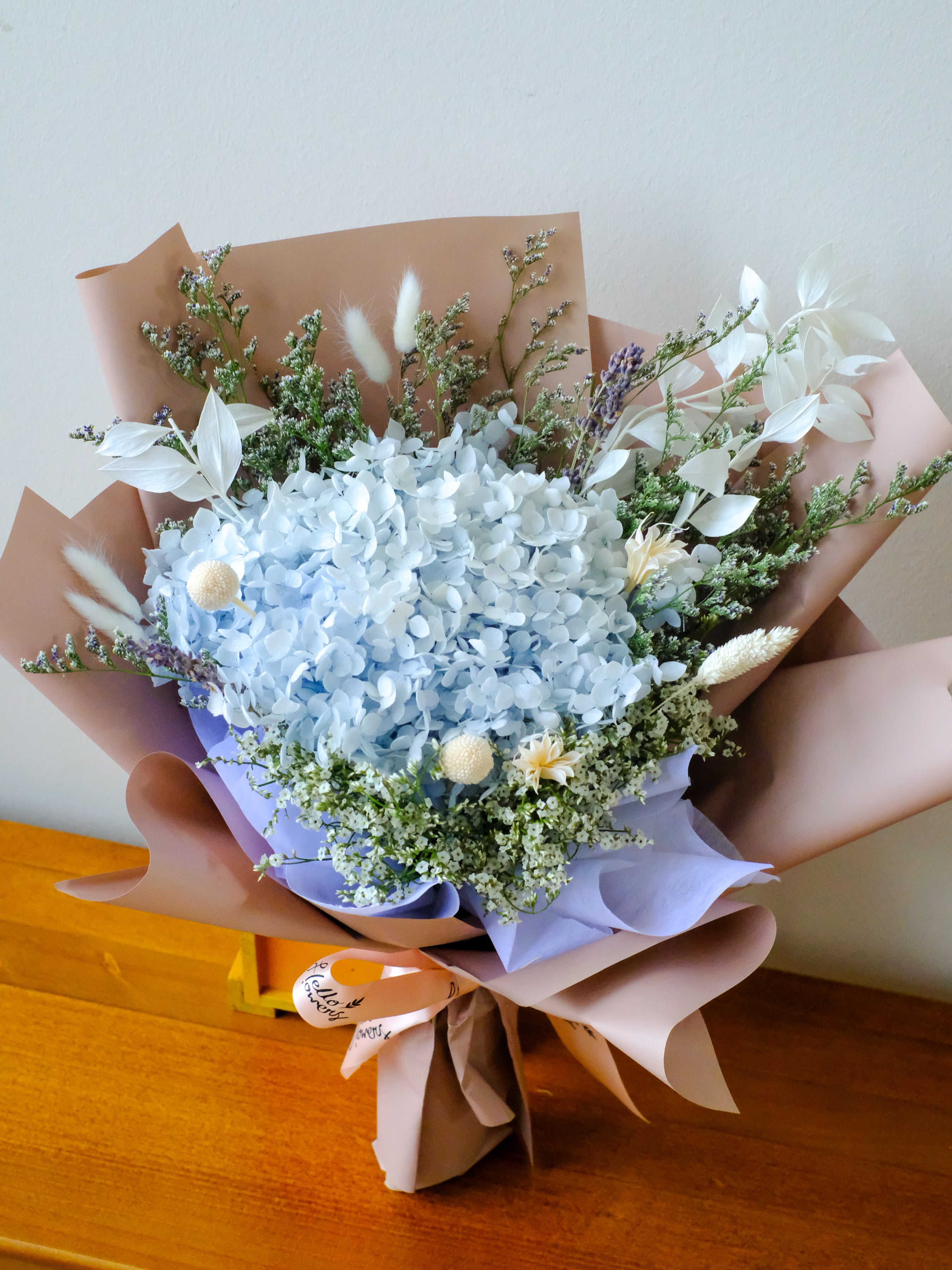 Preserved Blue Hydrangea Bouquet