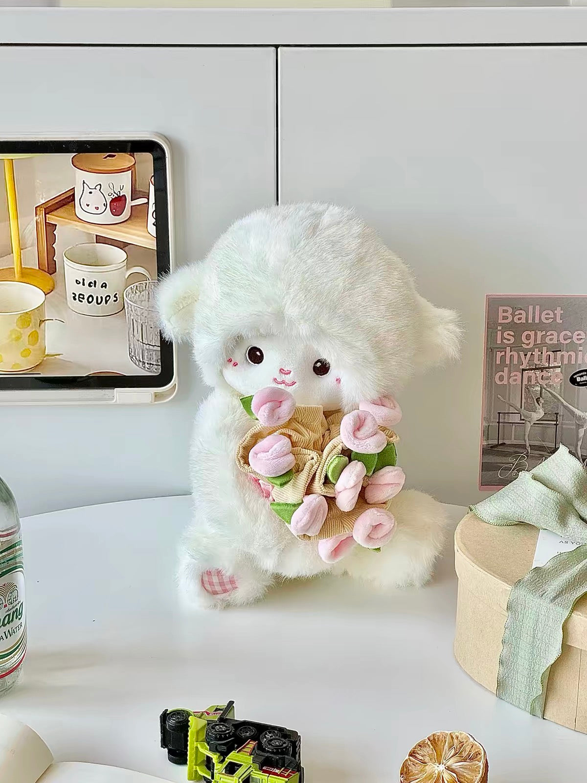 Add Ons: Cute Sheep holding Rose Plushie (~25cm)