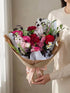Rosali bouquet with ruby roses calla lilies and carnation