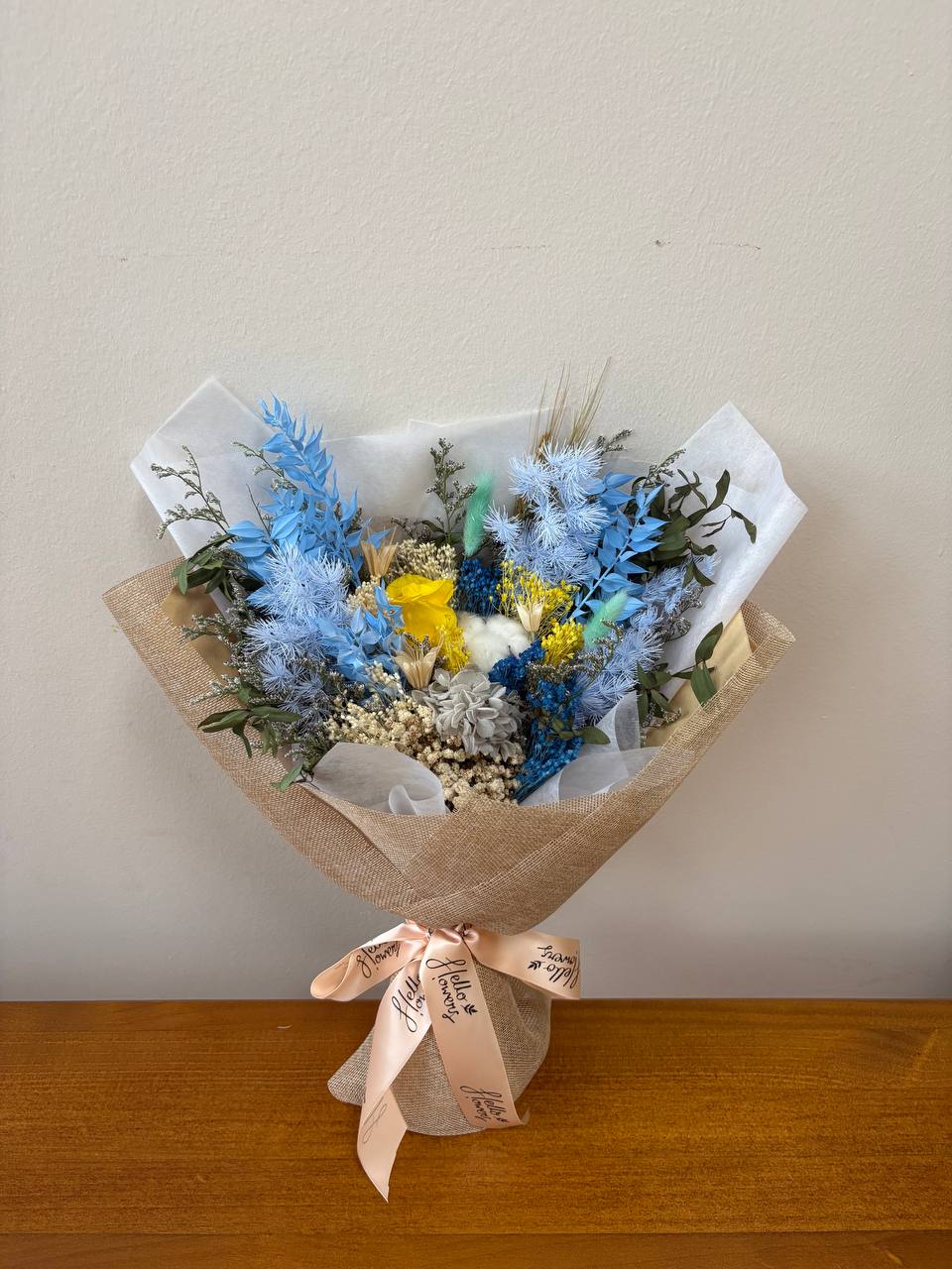 Skye Bouquet - Blue &amp; Yellow Dried &amp; Preserved Flower
