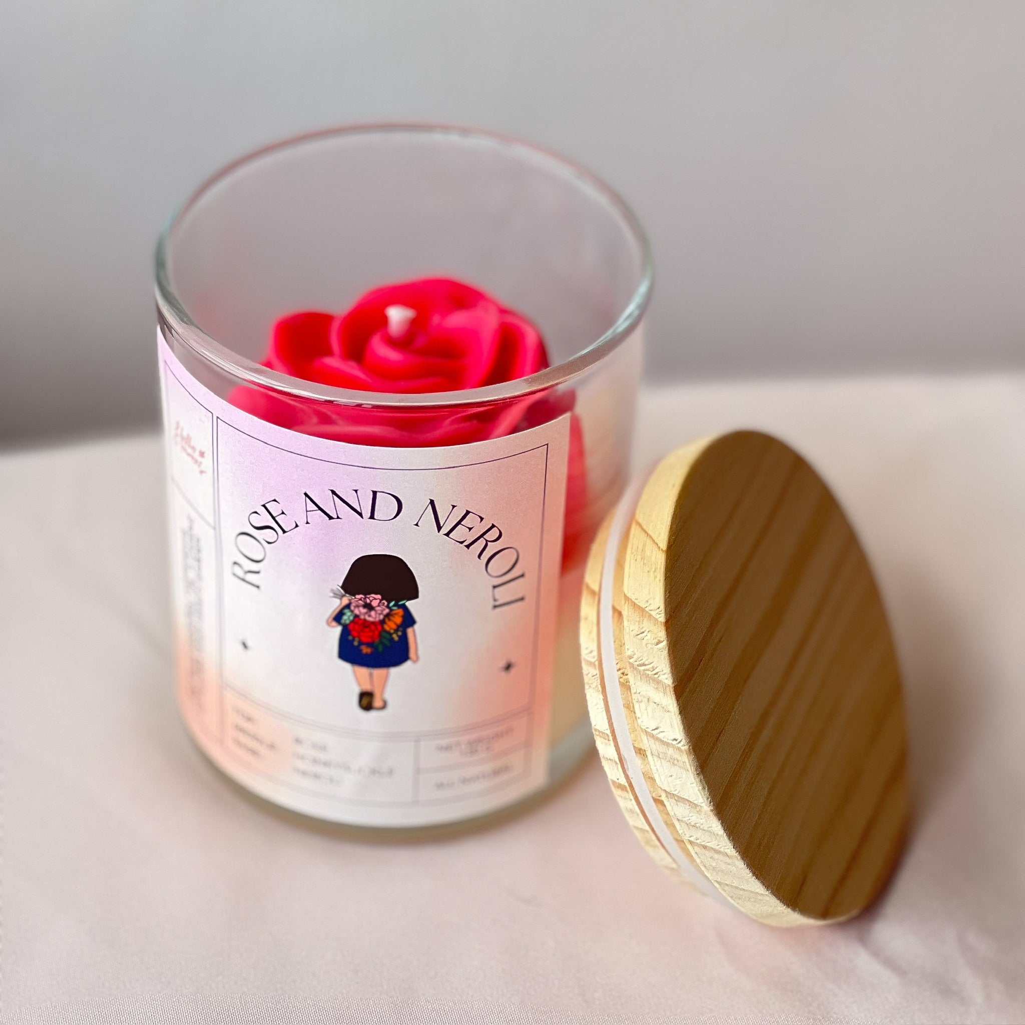 Hello Flowers! Rose Candle (Rose &amp; Neroli Essential Oil)