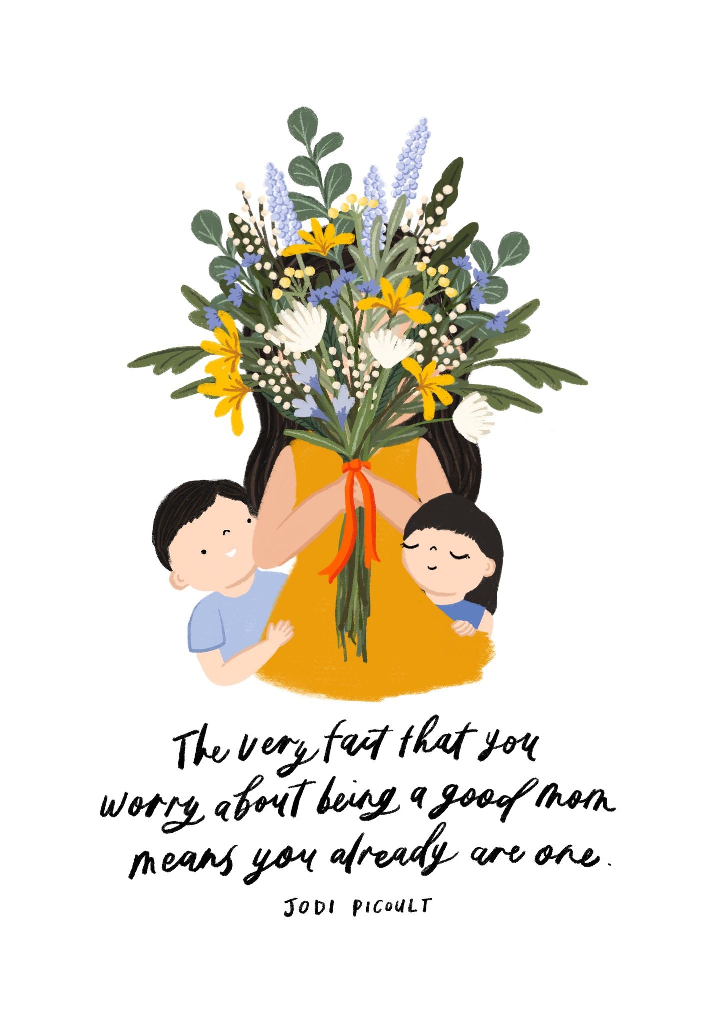 Mother&#39;s Day 25 | Hello Flowers! X Kristen Kiong Bundle - Carnation Bouquet with &quot;Already a Good Mom&quot; Poster