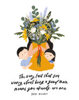 Mother's Day 25 | Hello Flowers! X Kristen Kiong Bundle - Carnation Bouquet with "Already a Good Mom" Poster