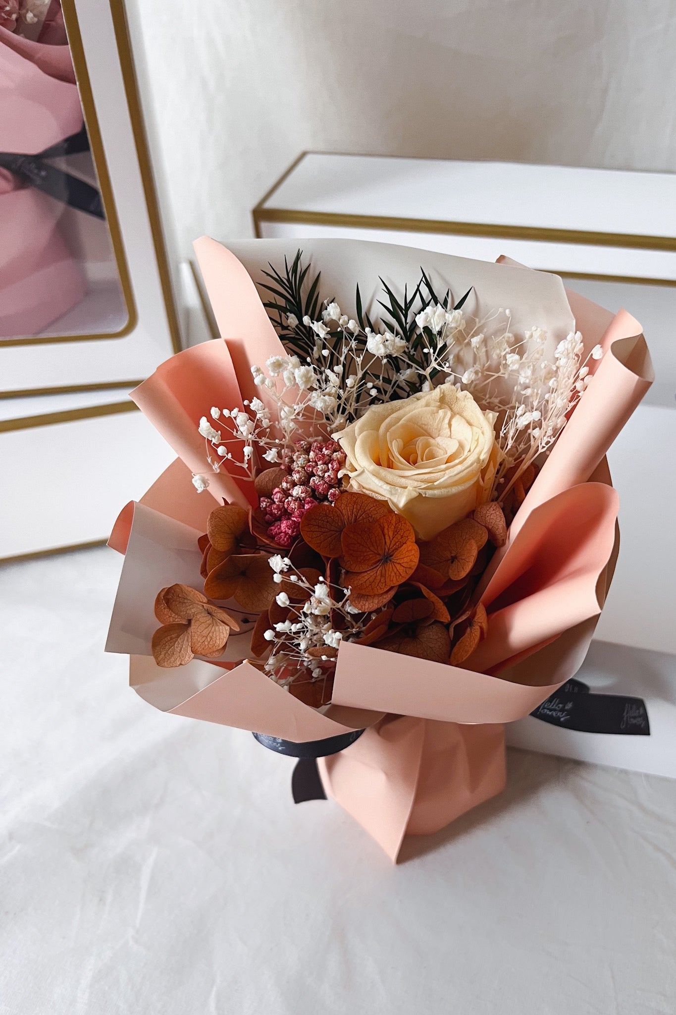 A Little Gesture of Love - Mini Preserved Bouquet with Carrier Box