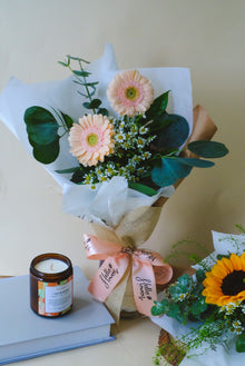 Germini, Tanacetum & Eucalyptus Bouquet