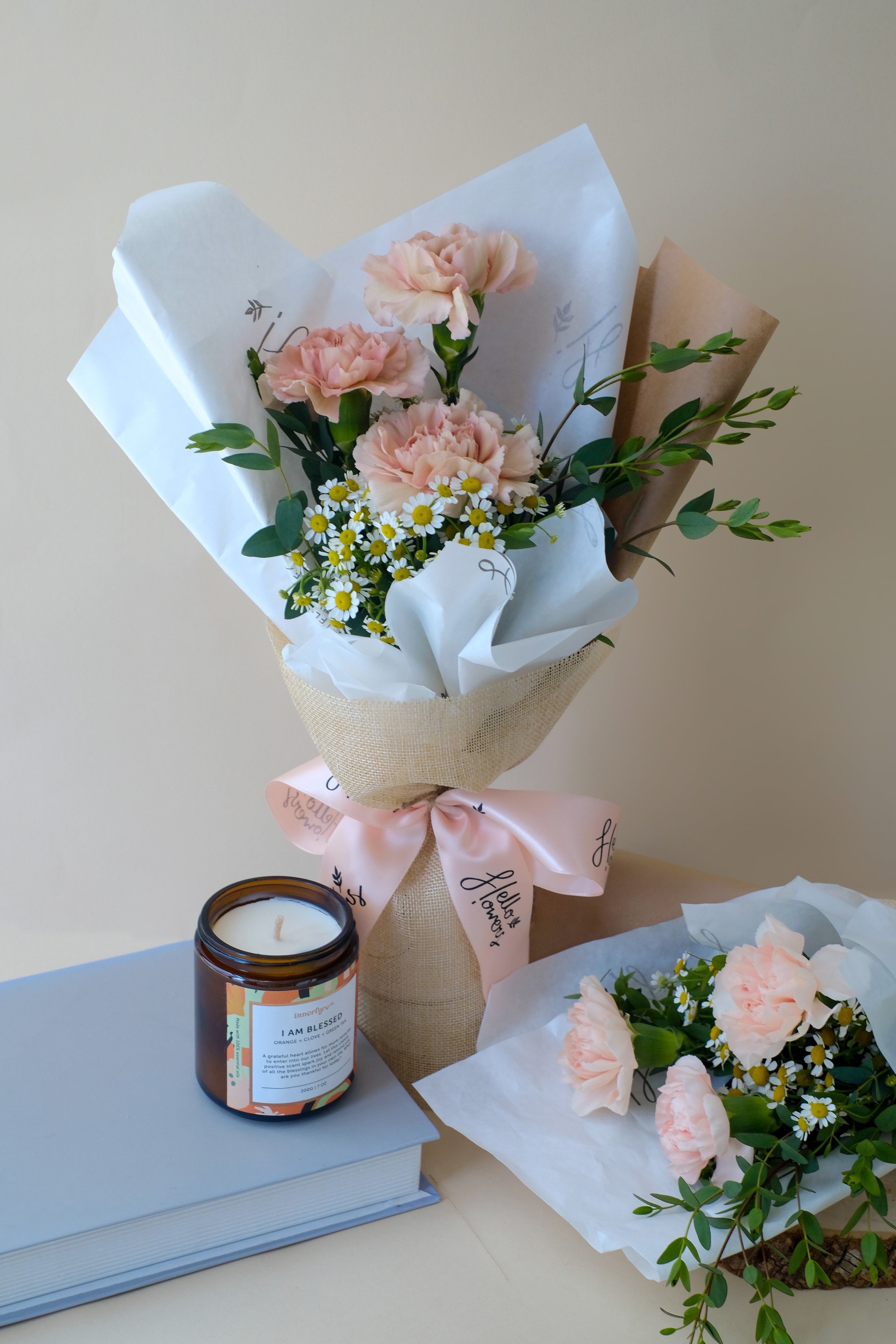 Ruth Mini Bouquet - Dutch Carnations & Tanacetum Bouquet – Hello ...